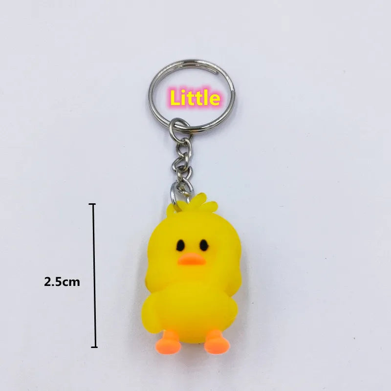 Cute Little Yellow Duck Key Chain Dancing Duck Keychain Couples Women Friend Gift Bag Pendant Accessory Keyring Accessories