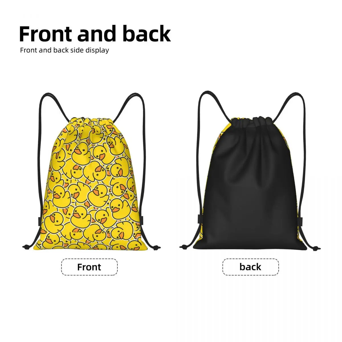 Yellow Classic Rubber Duck Backpacks Multi-function Portable Drawstring Bundle Pocket Storage Bag Book Bag For Man Woman Student