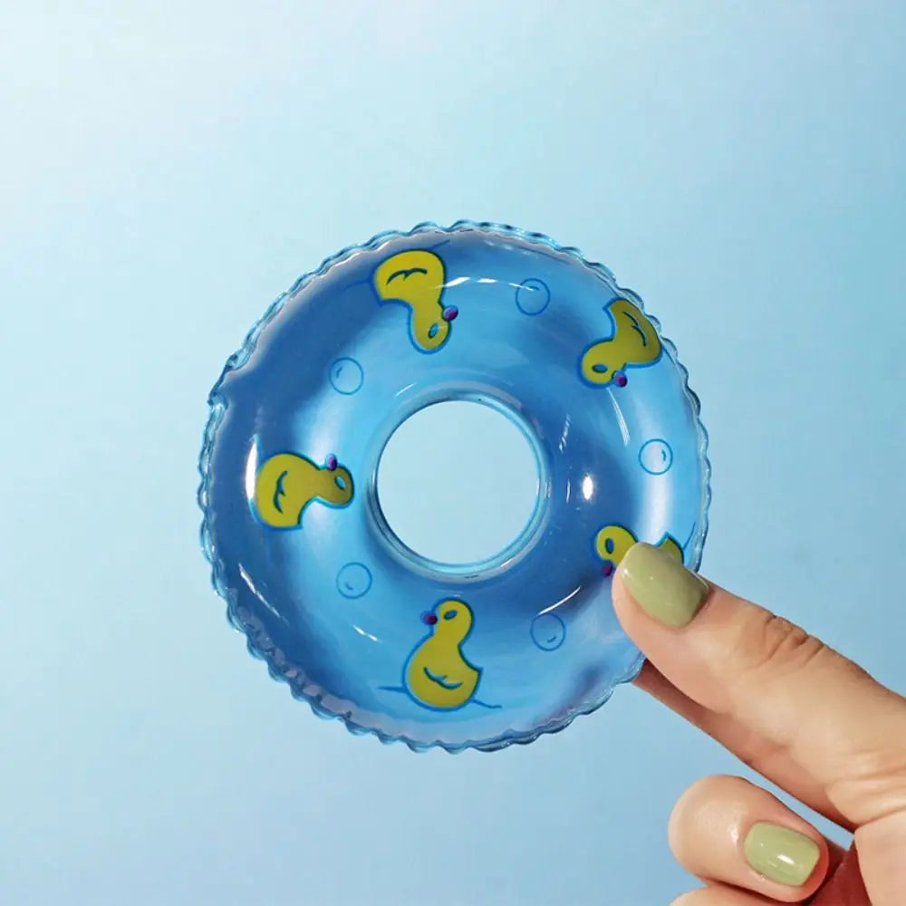 PVC Dollhouse Miniature Swimming Ring Dolls Accessories Inflatable Mini Rings Swimming Toy DIY Yellow Duck
