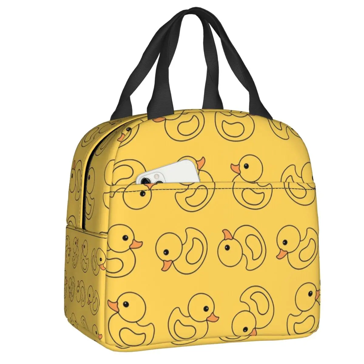 Yellow Classic Rubber Duck Gothic Lunch Bag Women Warm Cooler Insulated Lunch Boxes for Student School lunchbag