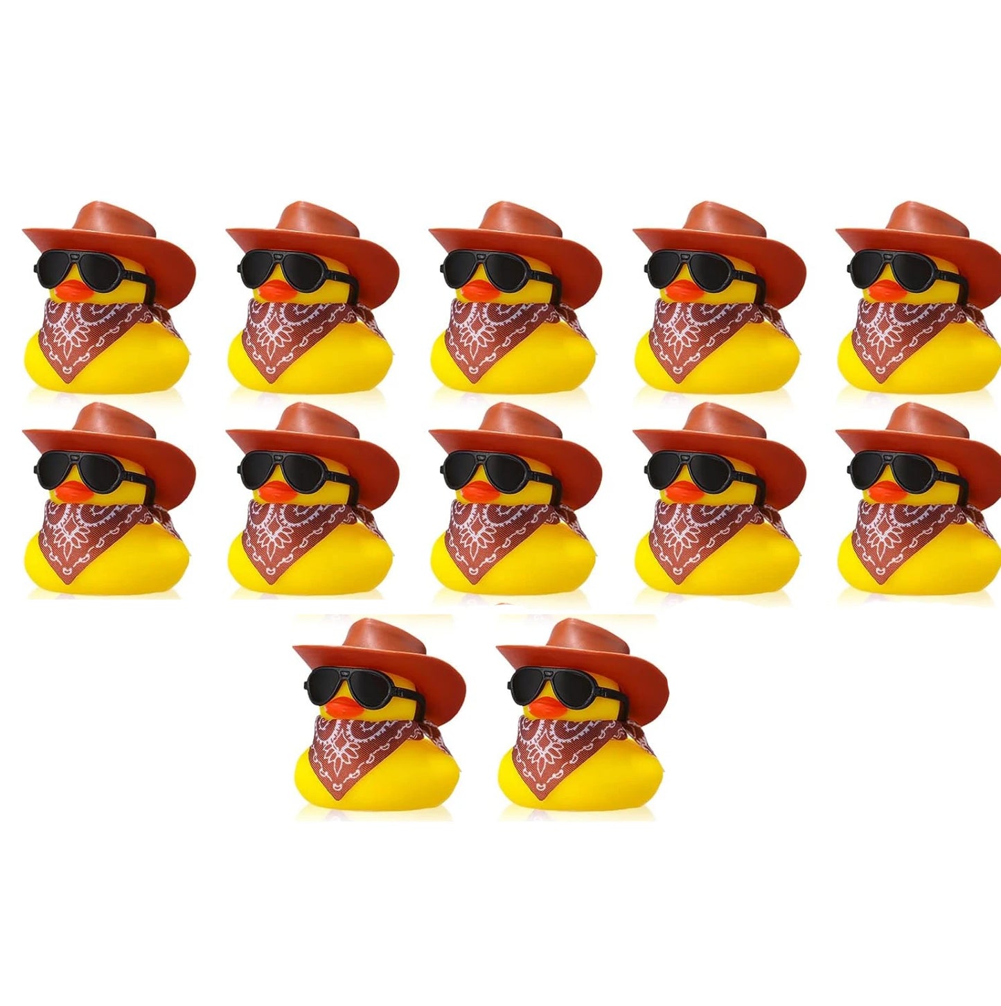 6/12/24/48 Set Cowboy Rubber Duck Mini Yellow Duckies Party Toy Tiny Ducks Toy for Summer Birthday Swimming Party Favor