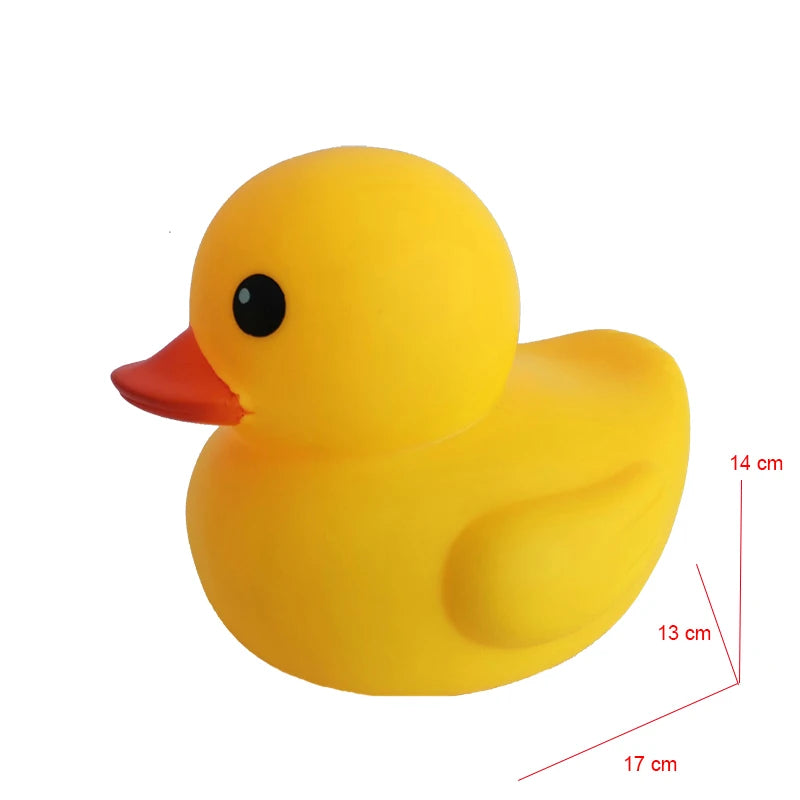 Big Size Cute Rubber Yellow Duck Toy Bathtub Bath Water Toys for Baby Kids Swimming Pool Decoration Press Squeak Duck Ornament