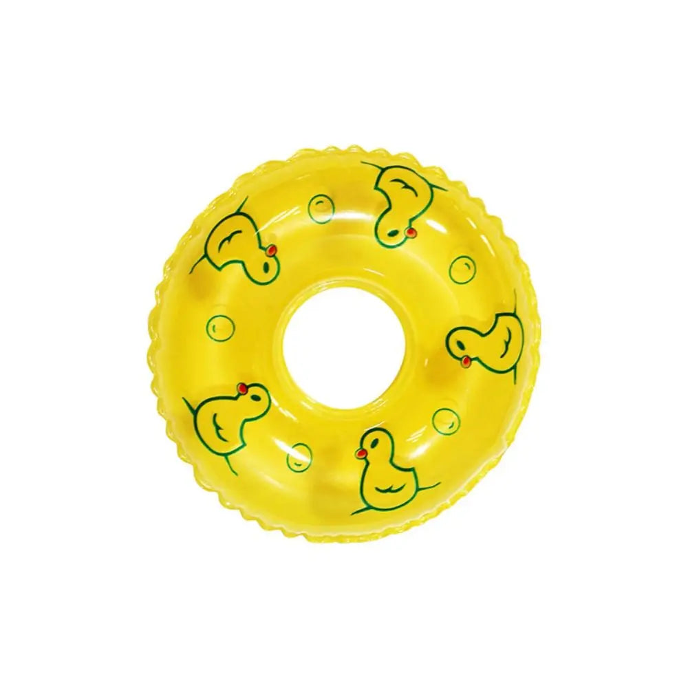 PVC Dollhouse Miniature Swimming Ring Dolls Accessories Inflatable Mini Rings Swimming Toy DIY Yellow Duck