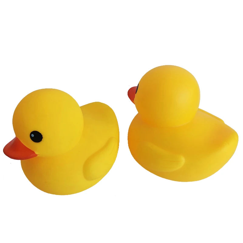 Big Size Cute Rubber Yellow Duck Toy Bathtub Bath Water Toys for Baby Kids Swimming Pool Decoration Press Squeak Duck Ornament