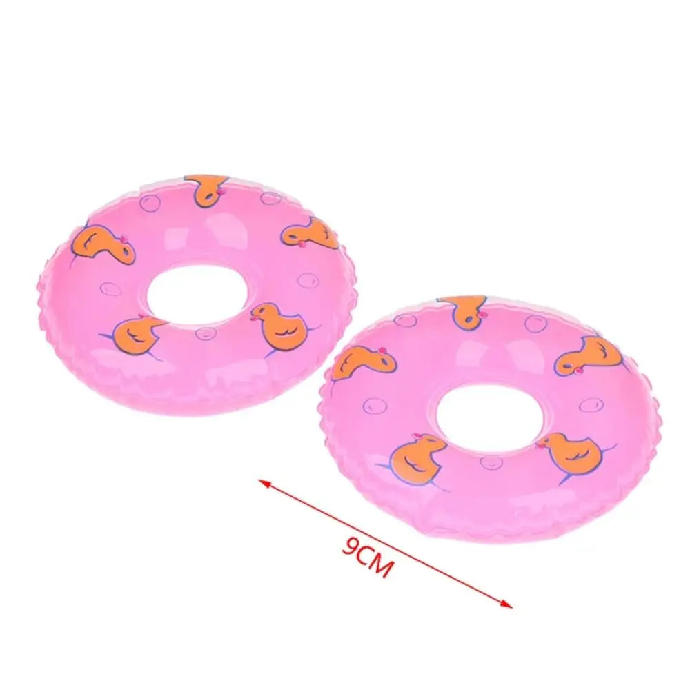 PVC Dollhouse Miniature Swimming Ring Dolls Accessories Inflatable Mini Rings Swimming Toy DIY Yellow Duck
