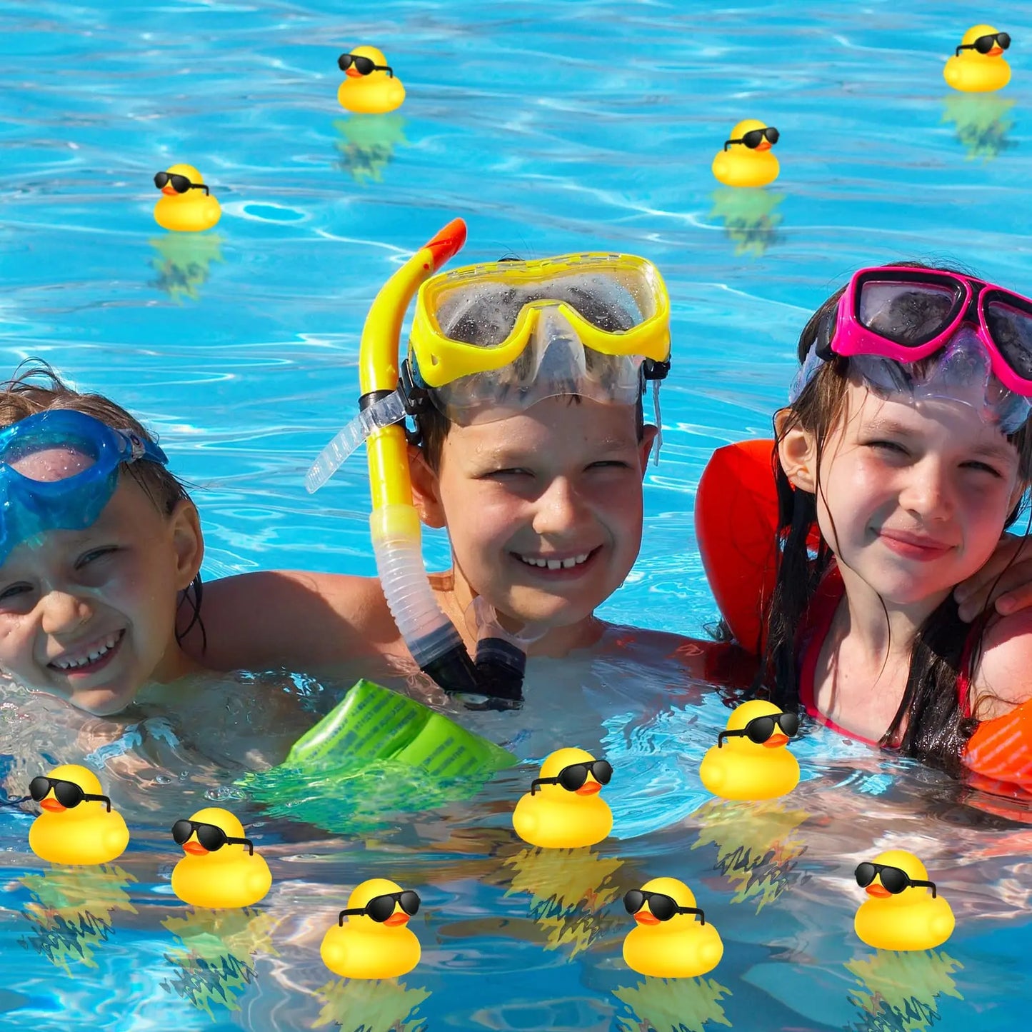 1-100pcs Yellow Mini Rubber Ducks in Bulk with Sunglasses Duck Gifts Mini Bath Ducks Small Duck Float Pool Ducks Bulk Toys