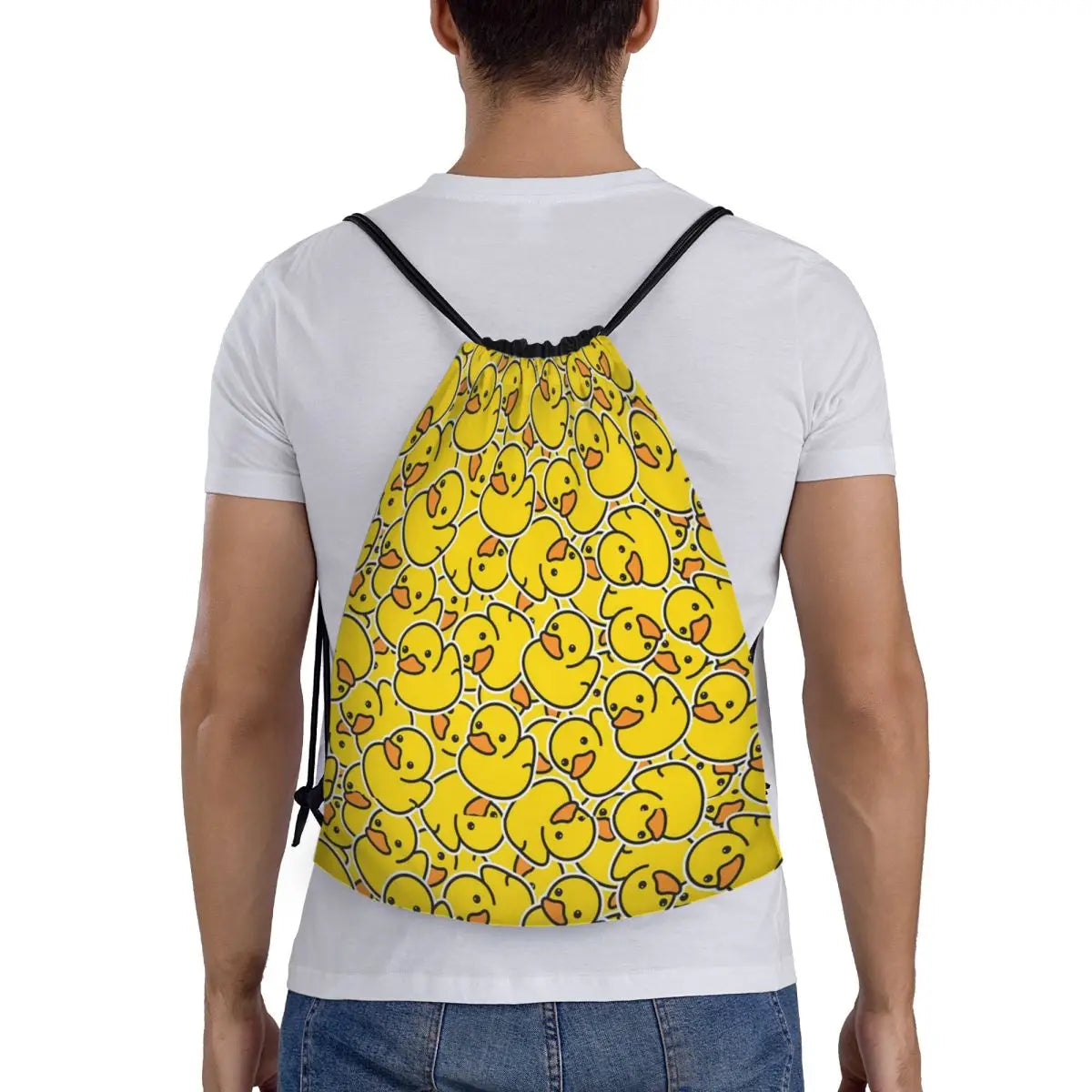 Yellow Classic Rubber Duck Backpacks Multi-function Portable Drawstring Bundle Pocket Storage Bag Book Bag For Man Woman Student
