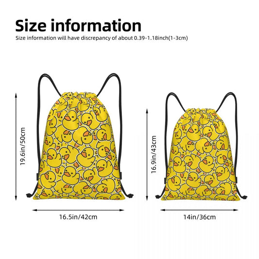 Yellow Classic Rubber Duck Backpacks Multi-function Portable Drawstring Bundle Pocket Storage Bag Book Bag For Man Woman Student