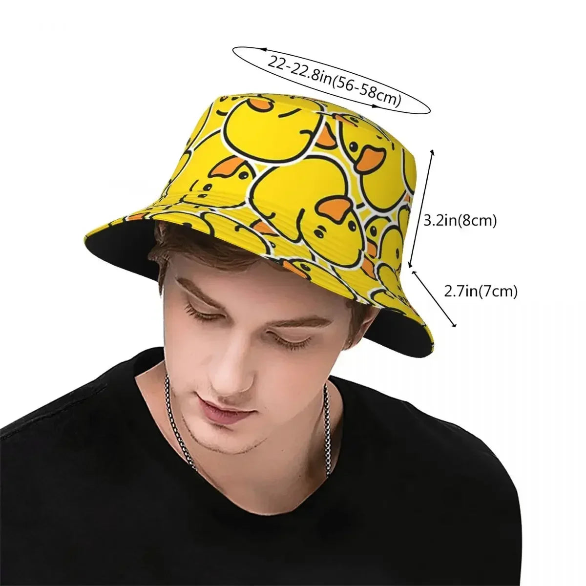 Yellow Classic Rubber Duck Bucket Hats Panama For Kids Bob Hats Outdoor Fashion Fisherman Hats For Summer Fishing Unisex Caps