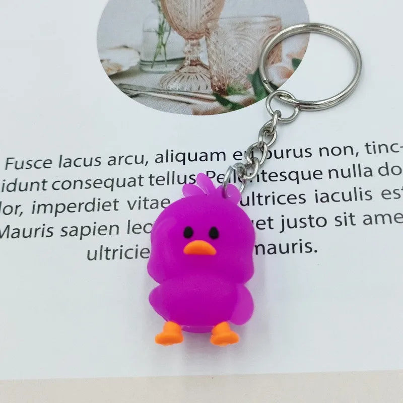 Cute Little Yellow Duck Key Chain Dancing Duck Keychain Couples Women Friend Gift Bag Pendant Accessory Keyring Accessories