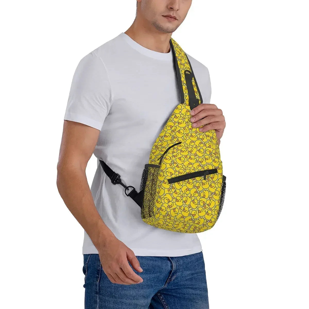 Yellow Classic Rubber Duck Chest Bag Men Sling Crossbody Backpack Chest Bag Traveling Hiking Daypack Shoulder Bag