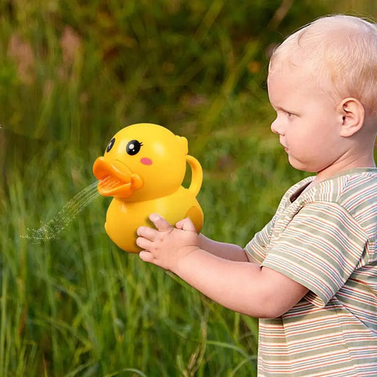 Watering Can for Kids Toy Watering Can Yellow Duck Container Bucket Tool Pitcher for Gardening Flower Yard Outdoor Beach