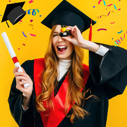 24 Pcs Graduation Rubber Ducks 2025 Grad Silicone Duck Bulk Graduation Small Rubber Animal Gift Cake Topper for Teacher