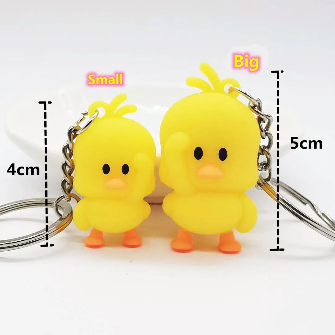 Cute Little Yellow Duck Key Chain Dancing Duck Keychain Couples Women Friend Gift Bag Pendant Accessory Keyring Accessories