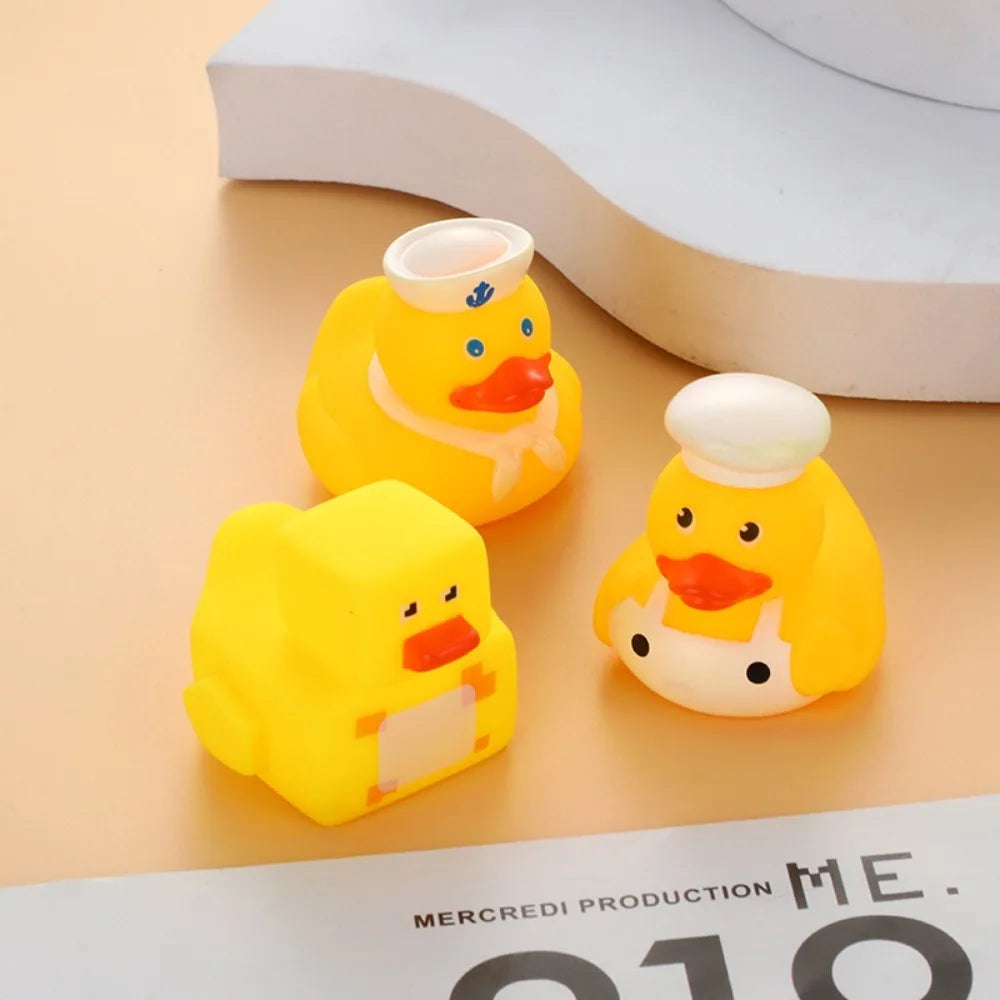 Kids Little Yellow Duck Toddler Toys Squeeze Sound Rubber Bath Toy Cute Water Toys Swimming Summer Outdoor Sport Accessories